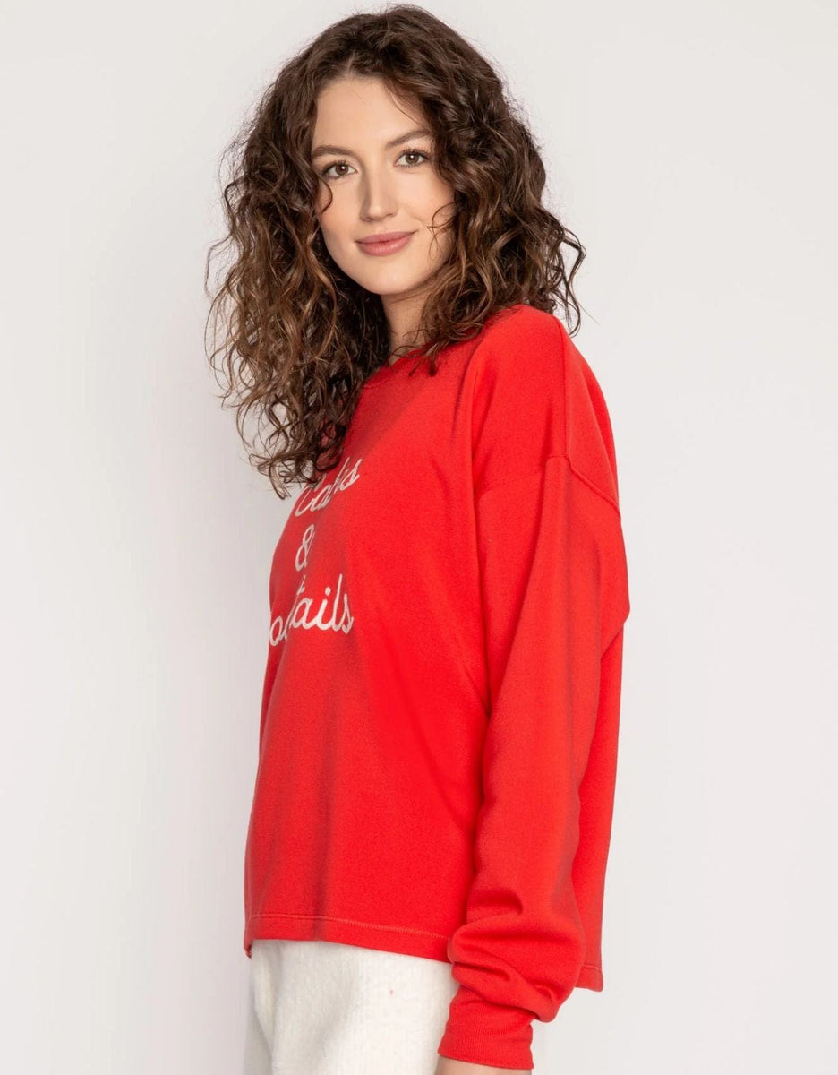 PJ Salvage Women's Loungewear Cabin & Cocktails Long Sleeve Top