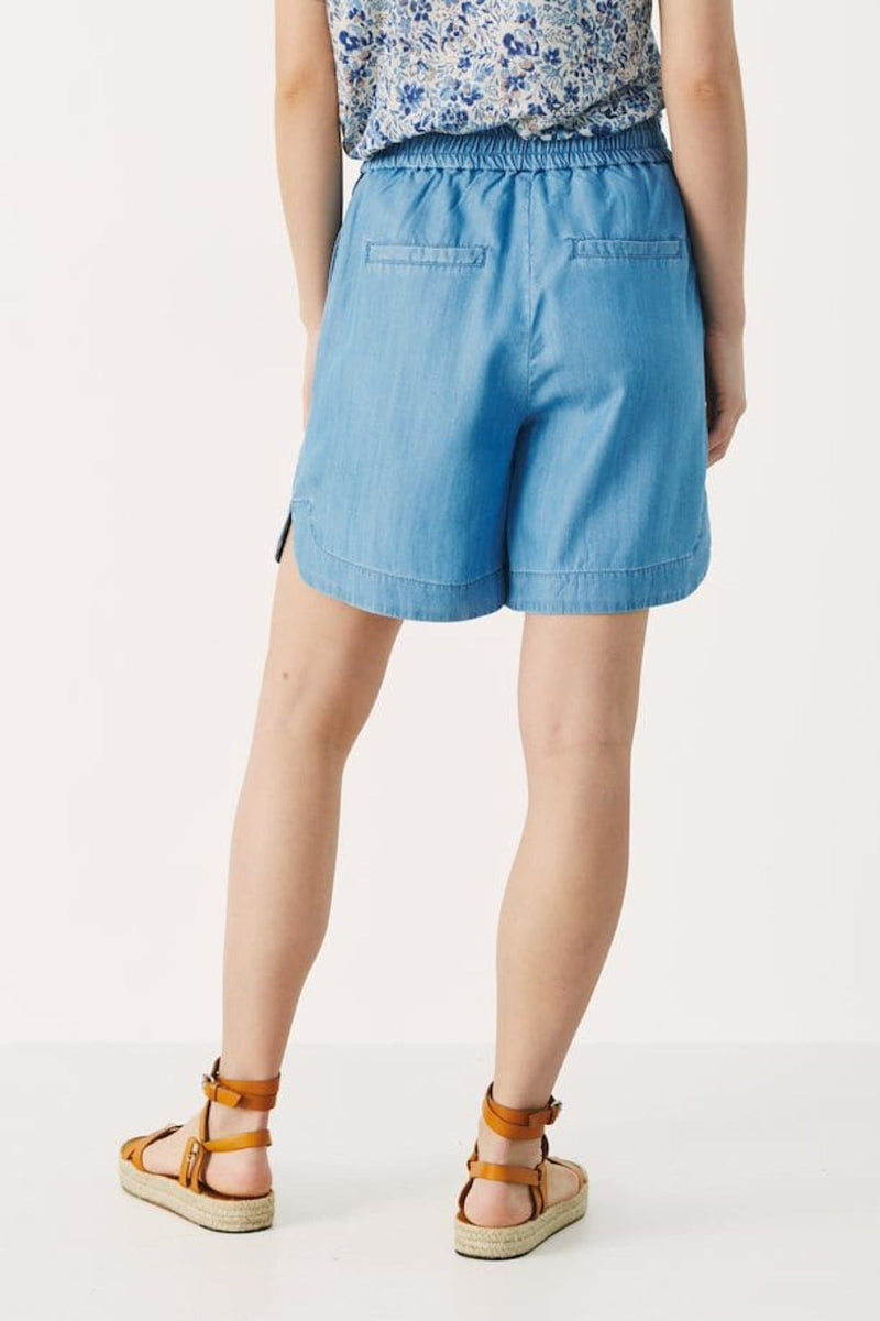 ESPRIT - Faux denim shorts made of TENCEL™ at our online shop
